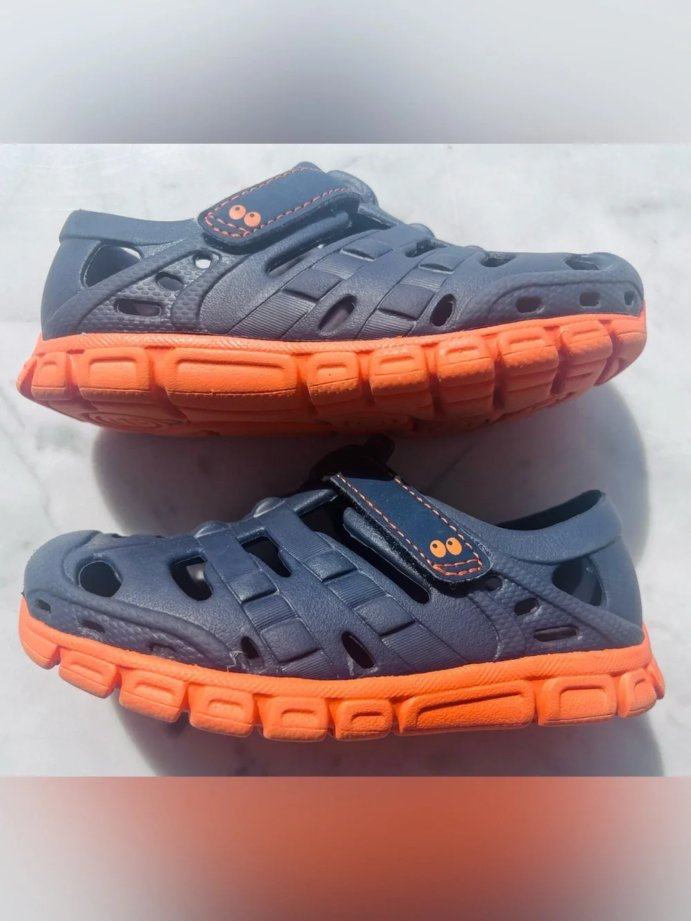 Stride Rite Surprize Demetrius Navy Orange Rubber Active Kids Water Shoes Size 8